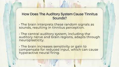 How Does The Auditory System Cause Tinnitus Sounds? - Everyday Hearing Help