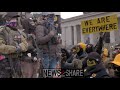 Proud boys face off with counterprotesters at ohio statehouse for j6 anniversary both sides armed