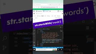 Check if a string starts with a certain word in JavaScript | ES6 Concepts