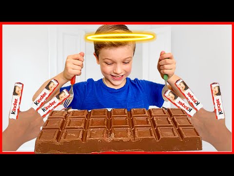 Андрей учит считать шоколад папу Candy for kids