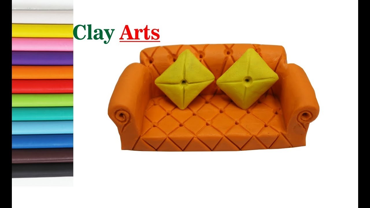 How to make Polymer Clay Sofa Play Dough art AnbusHandwork YouTube