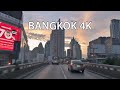 Bangkok 4K - Skyline Expressway Sunrise - Driving Downtown