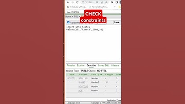 CHECK constraints in SQL #checkconstraints #dmlcommand