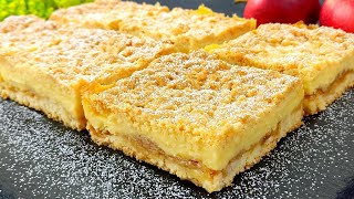 Apple pie with pudding that melts in your mouth. Simple and delicious recipe.