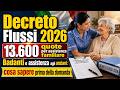 Decreto Flussi 2026: 13.600 quote per assistenza familiare | Badanti e anziani