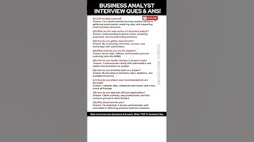 Business Analyst Interview Questions and Answers