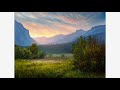 Sunrays Through the Mountain Valley: Timelapse Landscape Painting