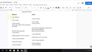 Two-Voice Poems - Quick How-To