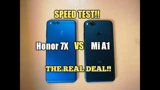 Mi A1 vs Honor 7x - Speed Test!!