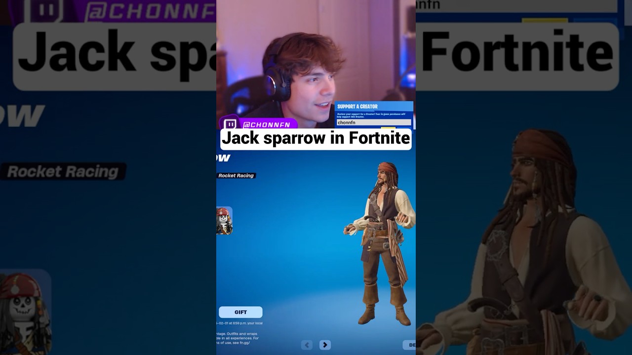 Jack Sparrow skin in Fortnite