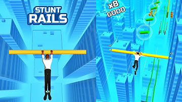 New! - Satisfying Mobile Game - Stunt Rails - Gameplay (Levels 1-11)