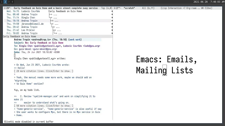 Emacs: Managing Emails and Mailing Lists