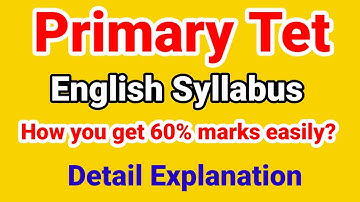 Primary Tet English Syllabus 2022-2023 In Detail  | WB Primary Tet English New Syllabus |