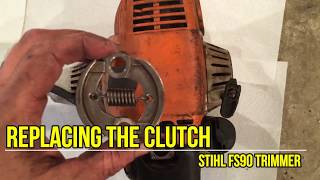 How to replace the clutch on a Stihl FS90R trimmer weedeater