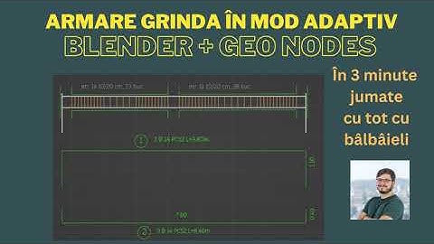 Concrete beam reinforcement using Blender 3D and Geometry Nodes