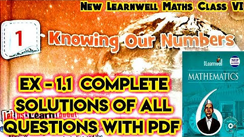 New Learnwell Maths Class 6 Unit 1 Ex 1.1 Solutions | Class 6  learnwell maths Ex 1.1 Solutions Pdf