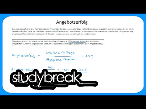 Angebotserfolg | Kennzahlen