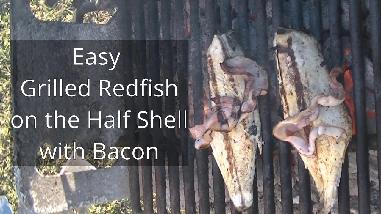 Cajun 101 Easy Bacon Grilled Redfish on the Half Shell YouTube
