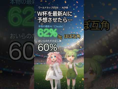 最新AI vs おいらの足し算、W杯予想で対決したら2%差だった #Shorts
