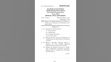 MMPM-009  JUNE-2023  QUESTION PAPER IGNOU