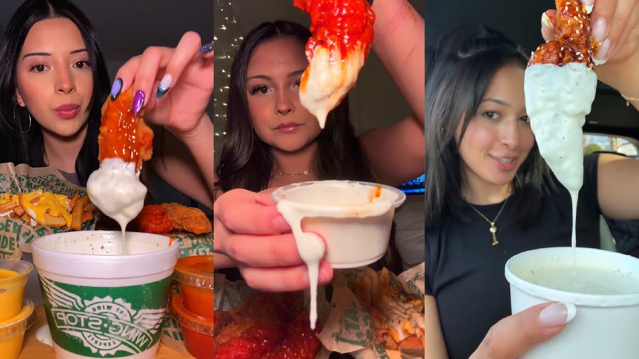 TIKTOK Mukbang Compilation | Wingstop, Cane's, In-N-Out, Chipotle & More!