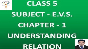 RBSE Class V - EVS.  Chapter 1. English Medium