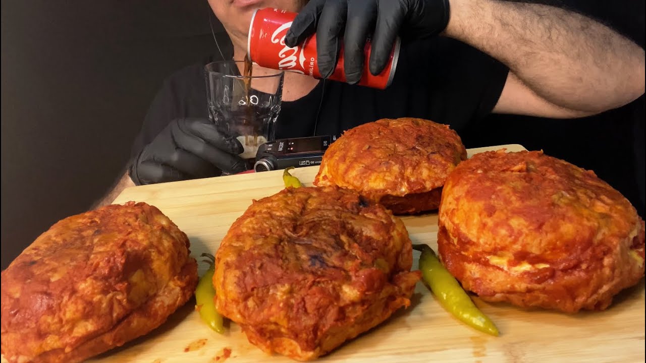 ISLAK HAMBURGER MUKBANG🍔 RAMAZAN 🌙 #asmr #asmreating #mukbang