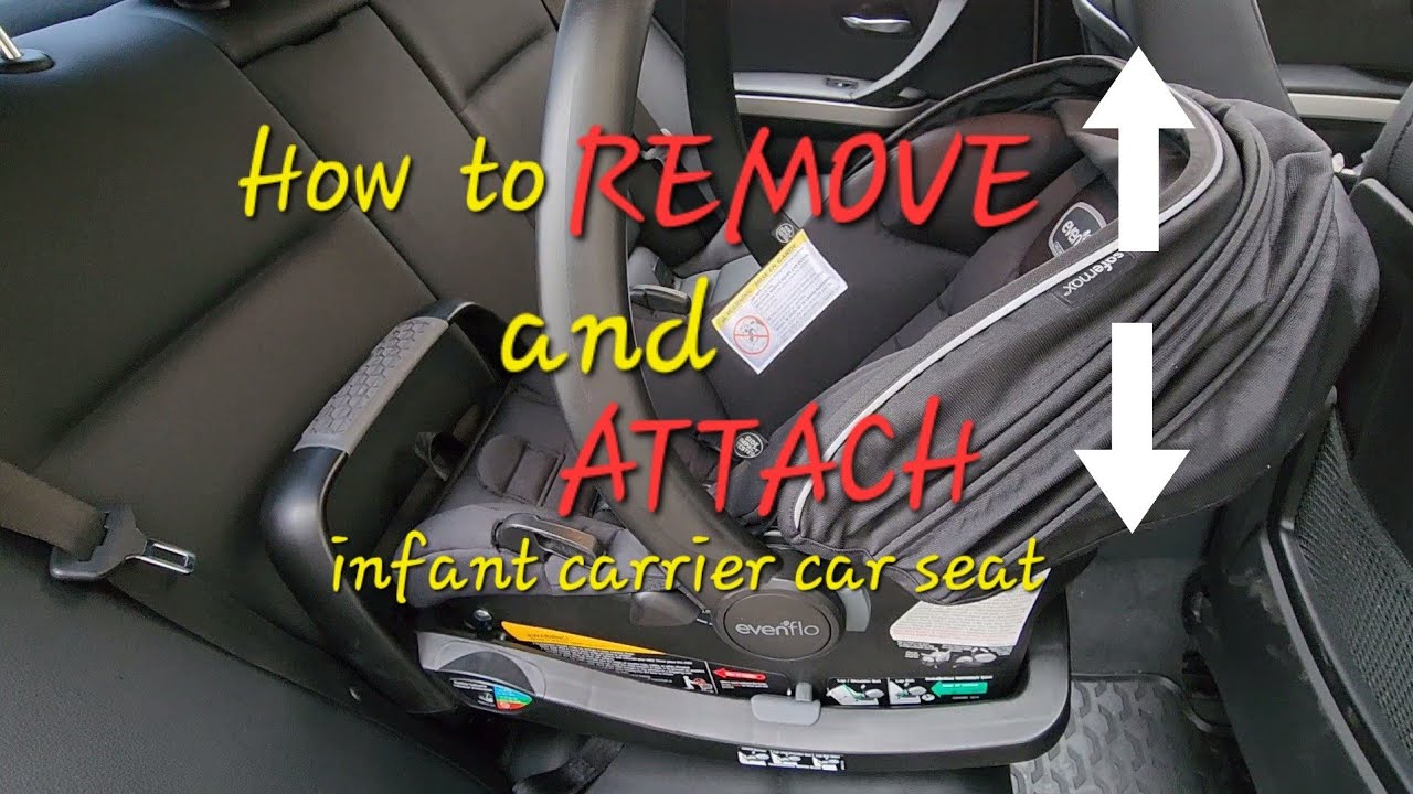 How to remove and attach an infant car seat off the base