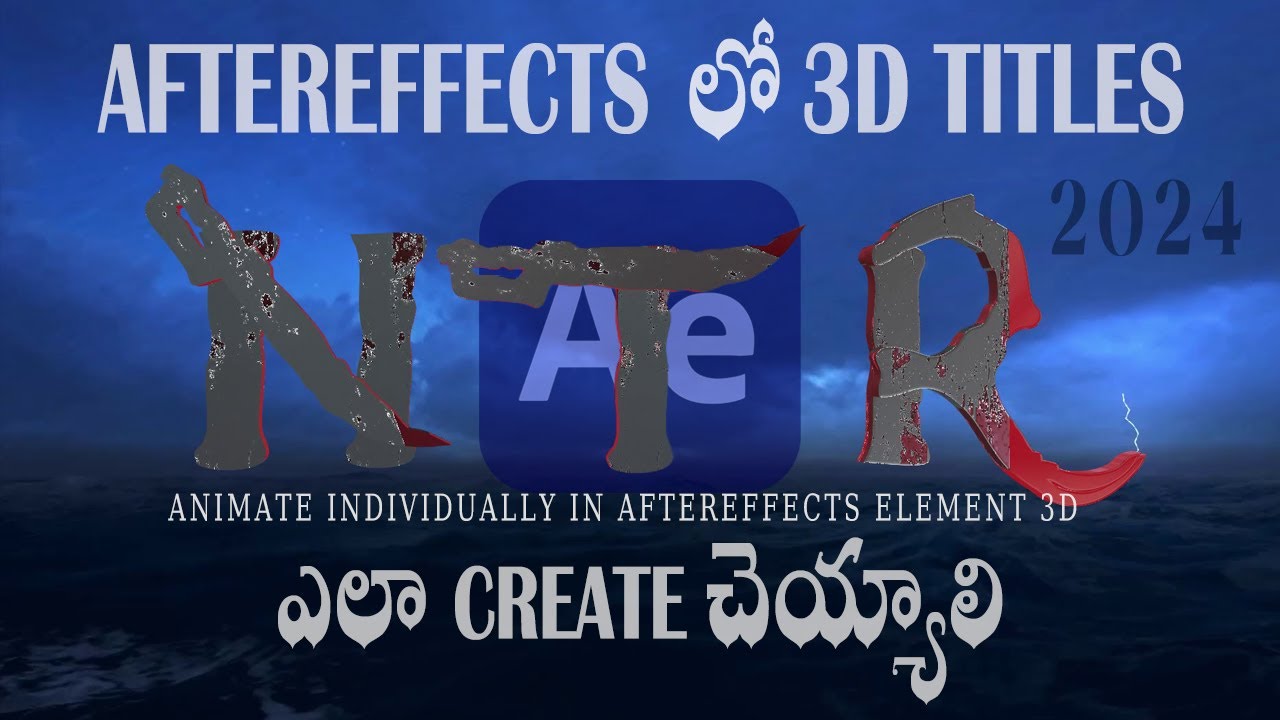 how to create and animate 3d titles in aftereffects element 3d telugu ...