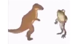 dino and frog dancing meme song