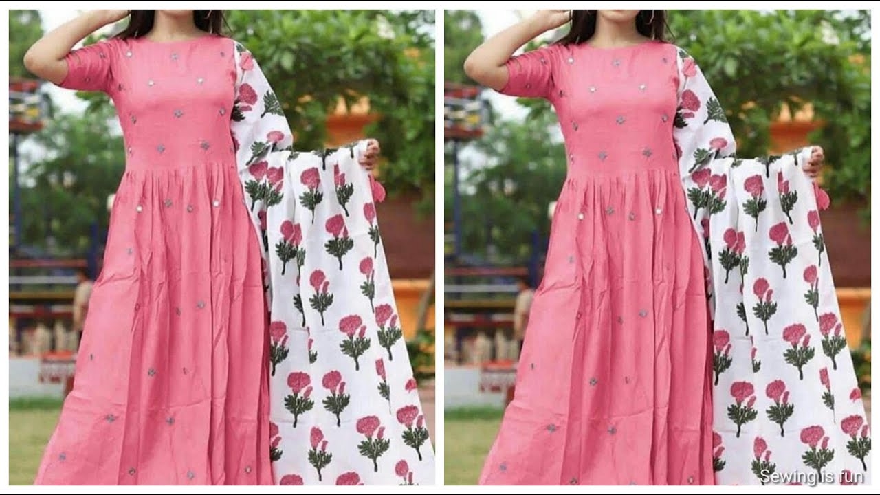 Pink Colour Plain Kurta for Ladies | cotton umbrella kurti