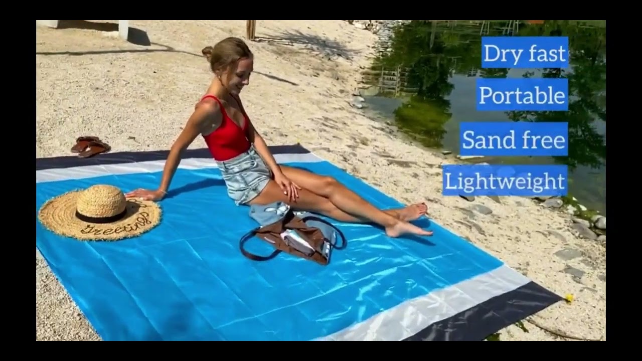 Outdoor Beach Blanket,83'x79'for 4-7 Adults,Waterproof Sand Proof Beach Mat for Travel, Camping.etc