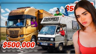 Rose Reacts to SIDEMEN $500,000 vs $500 MOBILE HOME ROAD TRIP!