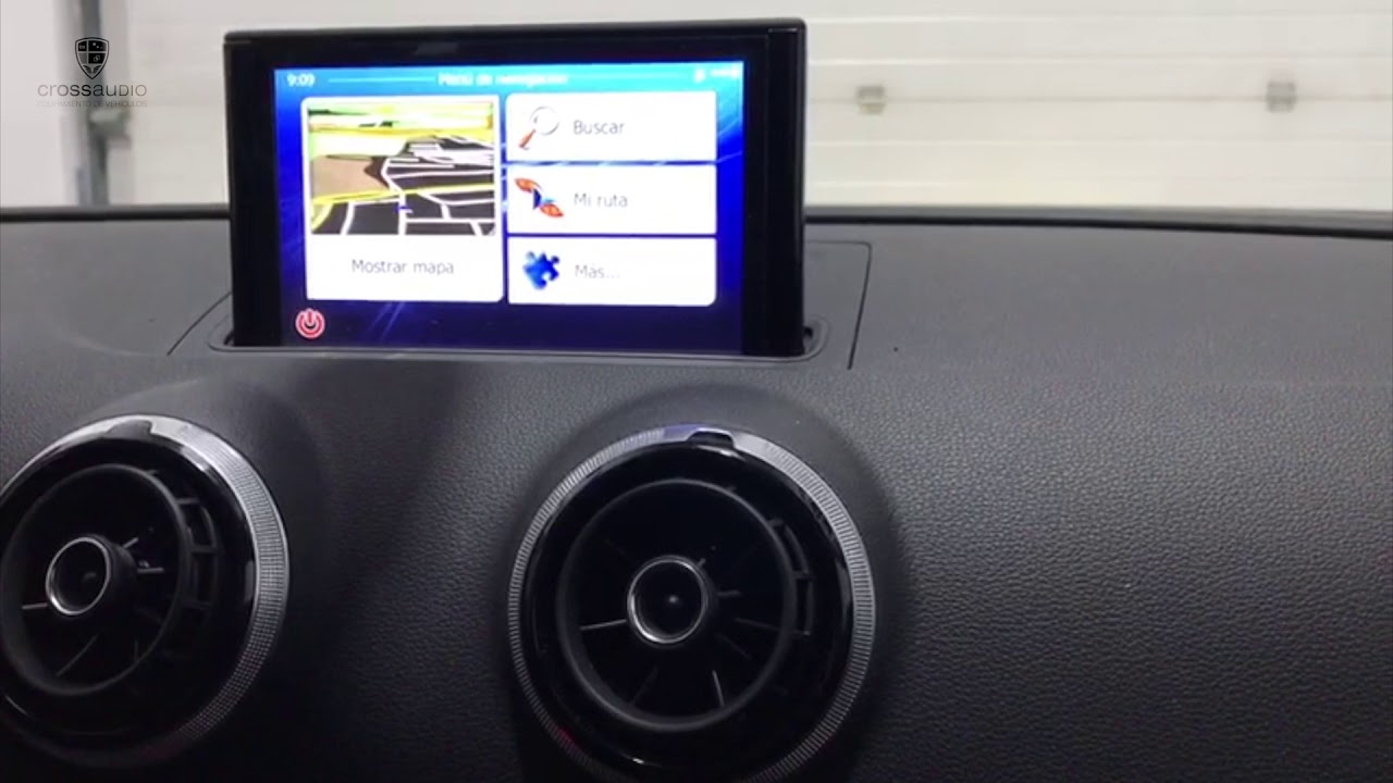 Instalación de navegación iGO pantalla motorizada en un Audi A3 - YouTube