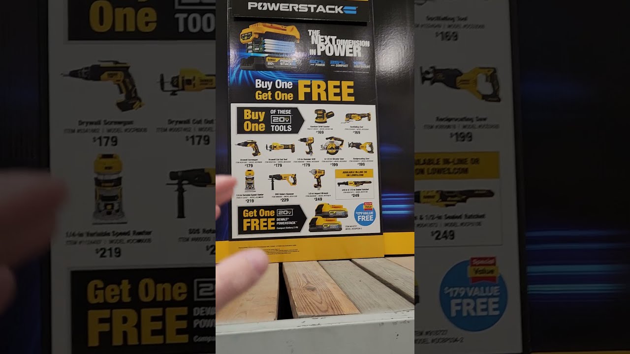 Latest Lowes Tool Deals Clearance Finds DeWALT Free Powerstack Battery Promotion