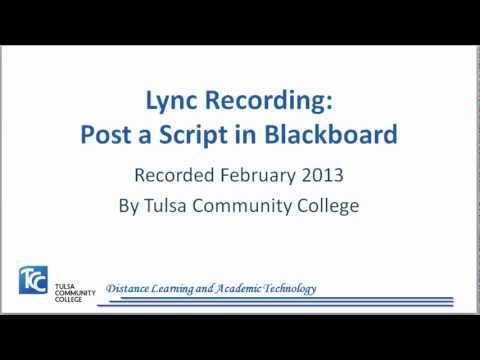 Post a Script in Blackboard