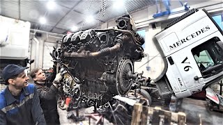 ASSEMBLY OM501 V6 MILEAGE 1.7 MILLION - Mercedes Actros engine overhaul. Repair of motors