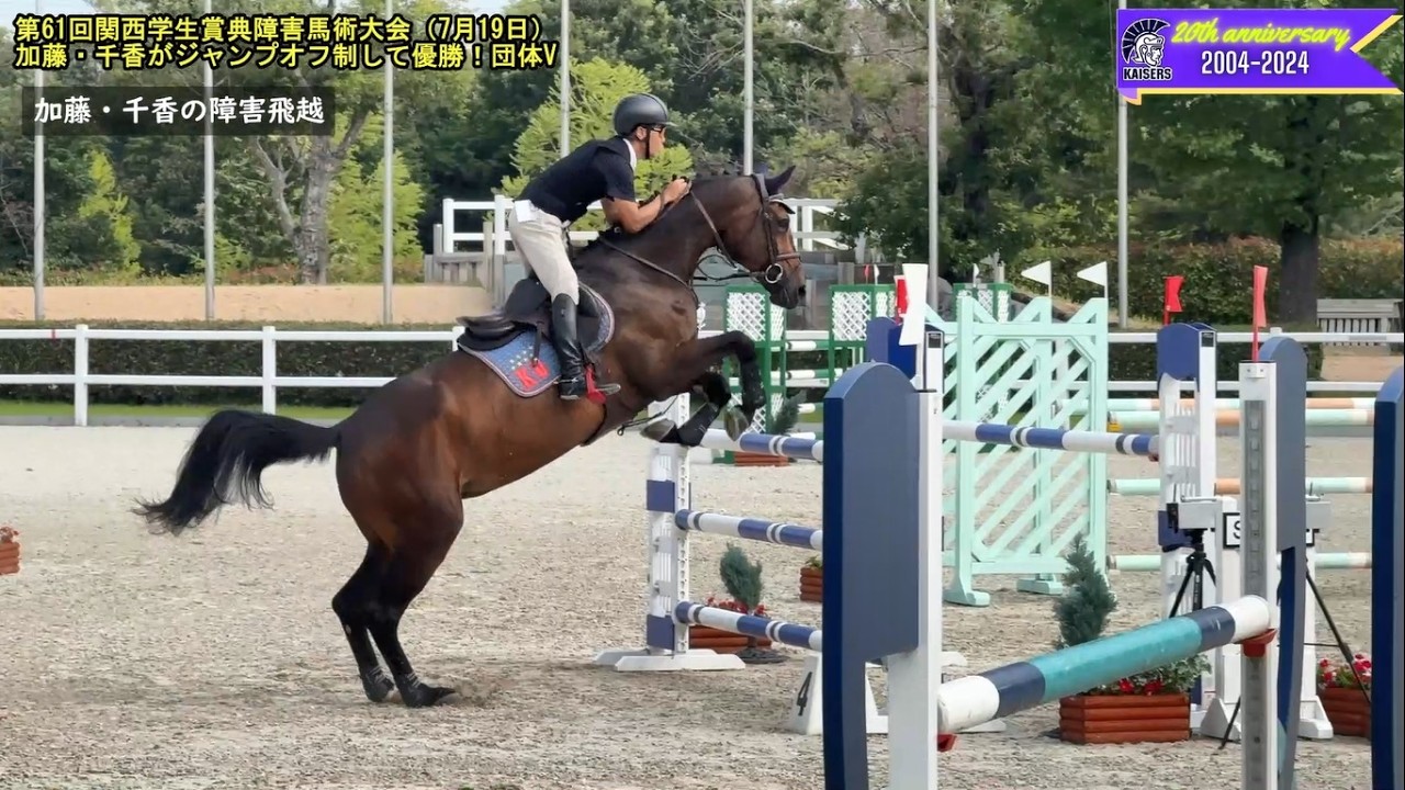 関大馬術】第61回関西学生賞典障害馬術大会で加藤諒大（人間健康学部3