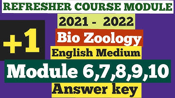 11th English Medium Bio Zoology Refresher Course Module 6 to 10 Answer key