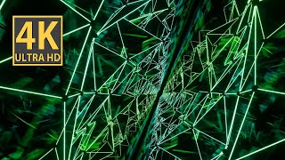 Abstract Background Video 4K Screensaver Tv Green Teal Blue Network Tunnel Vj Loop Neon Blender-Art