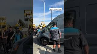 Amazon drivers and warehouse workers have joined picket lines during the holiday shopping rush