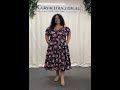 Black Pink Floral Rockabilly Cold Shoulder Dress - CH5230A