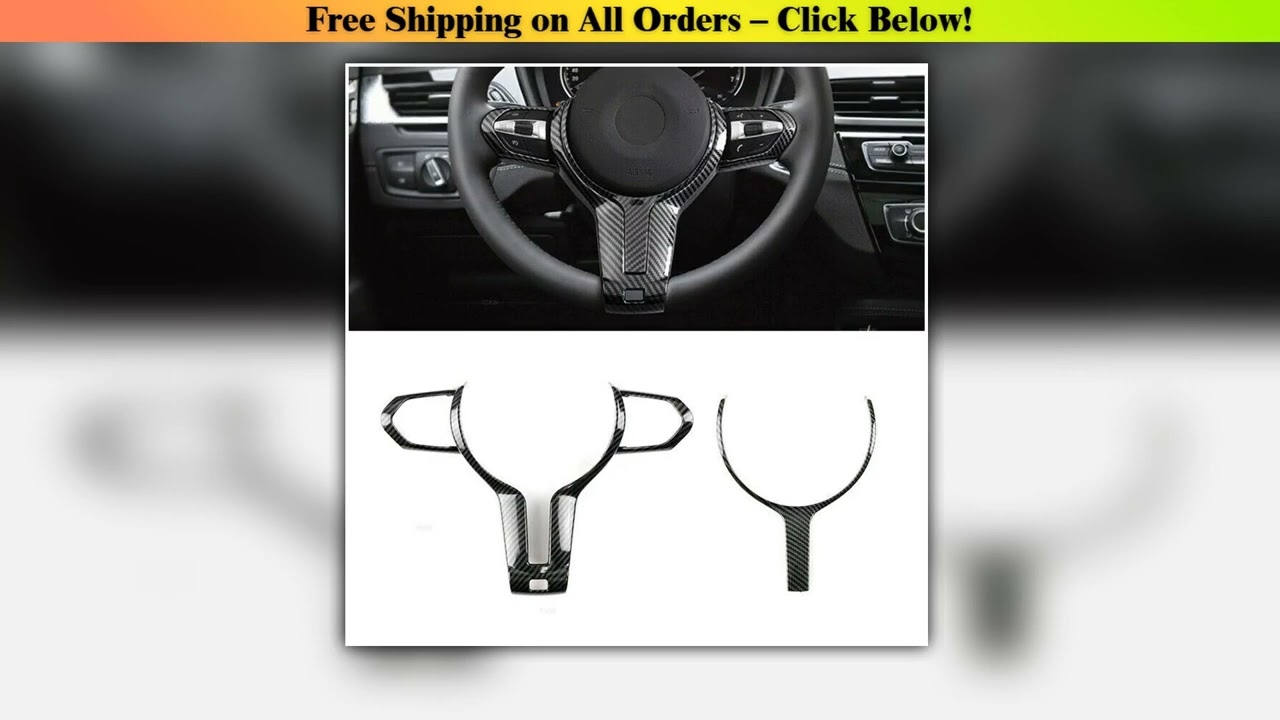 Car Steering Wheel Trim Button Frame ABS Carbon Texture Decorative Cover For BMW F Chassis F22 F30