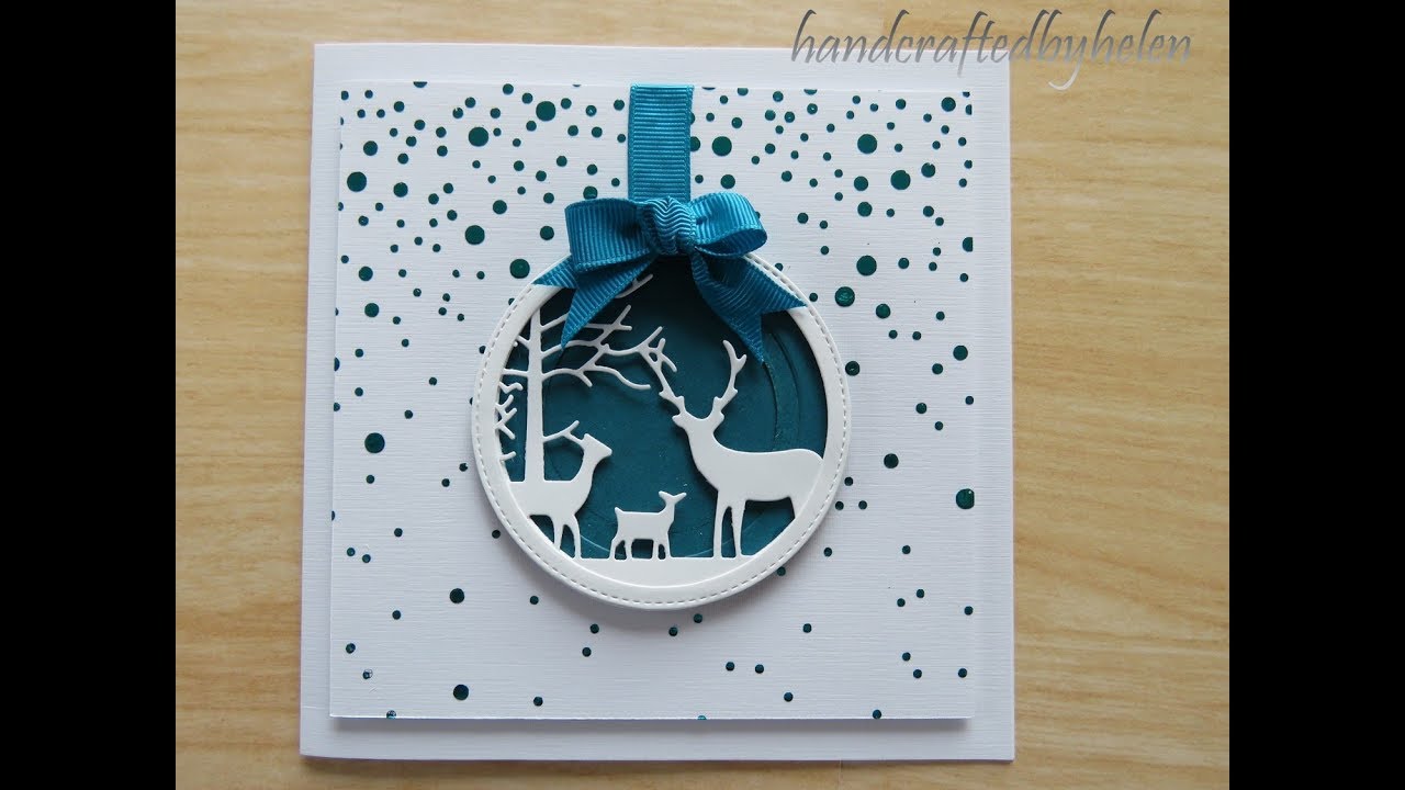 Deer scene bauble card