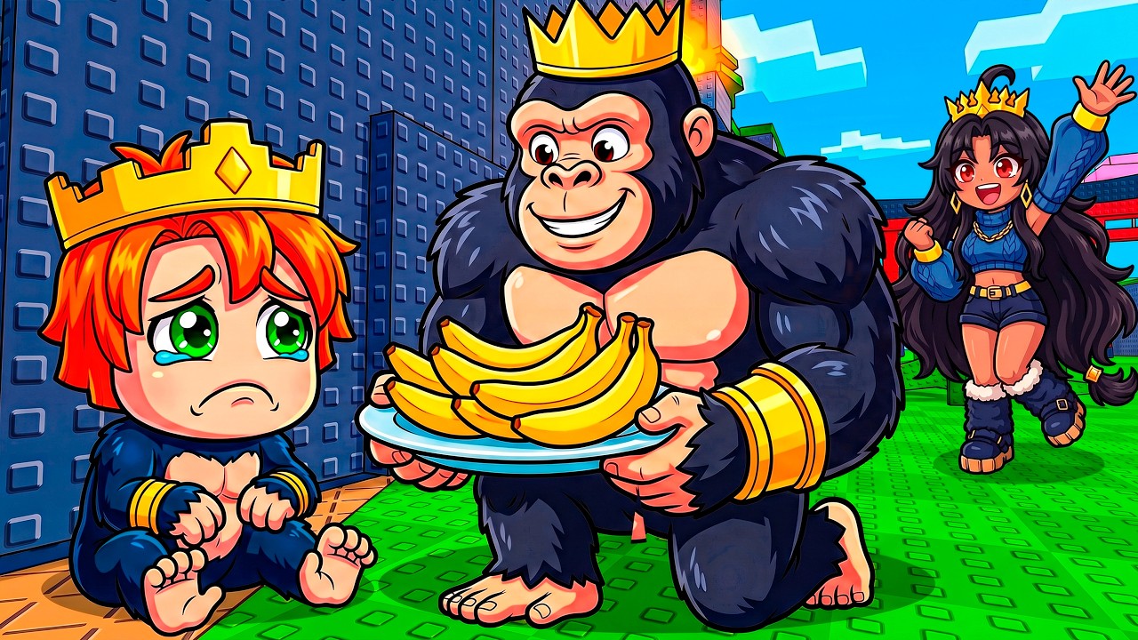 ADOPTED By GORILLA KING In Steal an Egg!