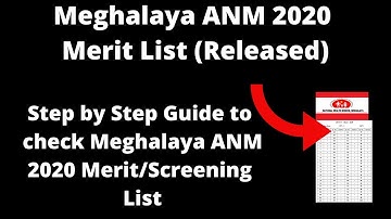 Meghalaya ANM 2020 Merit/Screening List (Released - How  to check Meghalaya ANM Merit/Screening List
