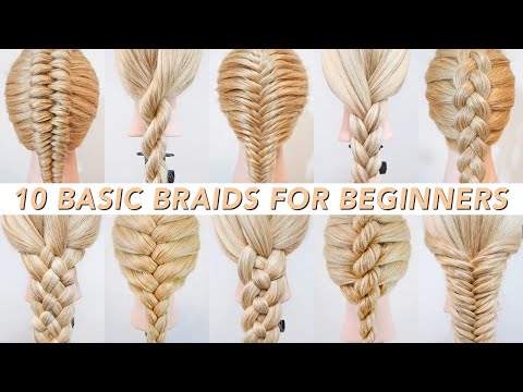 10 Basic Braids For Beginners - How To Braid Hair ⭐️ Cute & Easy Everyday Hairstyles ⭐️