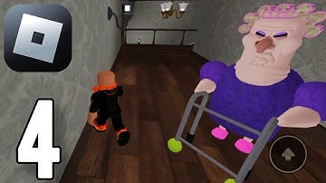 Roblox - Gameplay Walkthrough Part 4 - GRUMPY GRAN! SCARY OBBY (ios,Android)