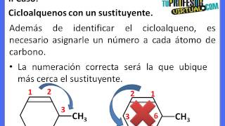 Nomenclatura de Cicloalquenos -Lección Teórica