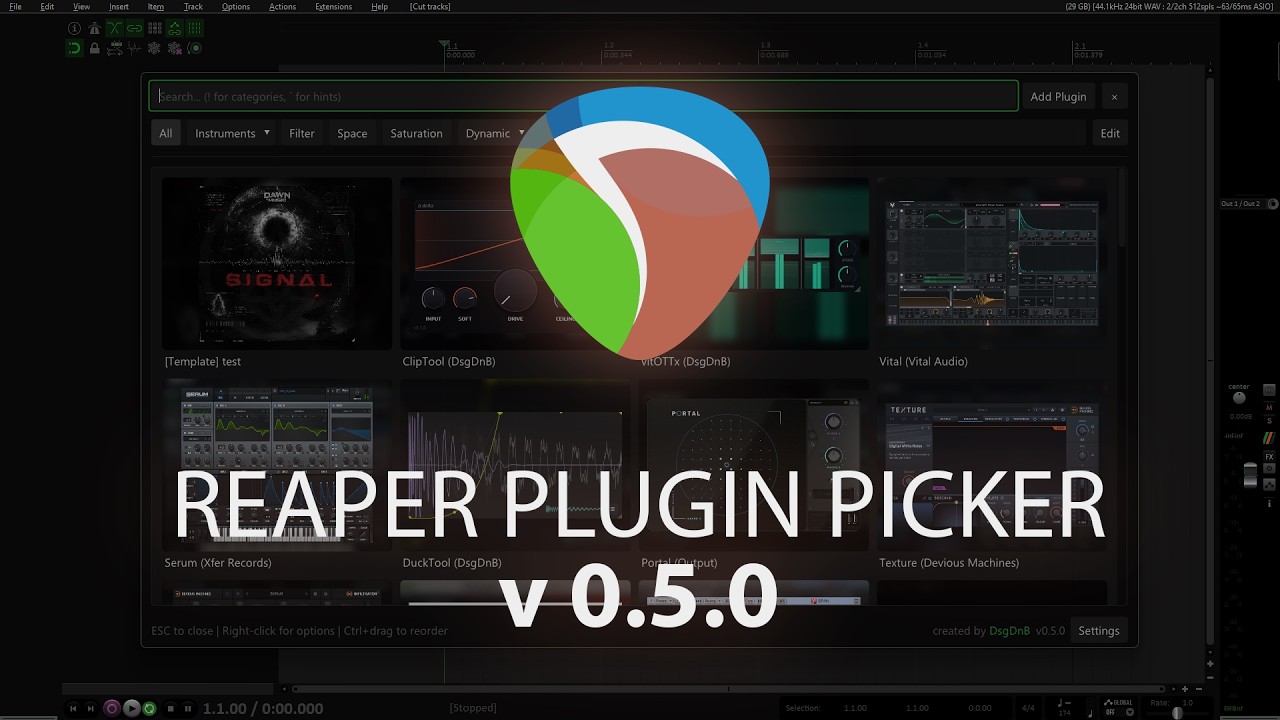 Reaper Plugin Picker v0.5.0 Released - YouTube